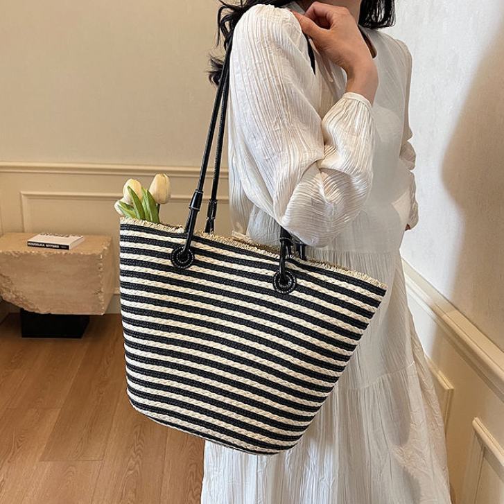 ANCO 2026 Xuân/Hè Mới Khối Lượng Lớn Nhiếp Ảnh Dệt Một Vai Tote Túi Du Lịch Đa Năng Cho Phụ Nữ Đi Biển