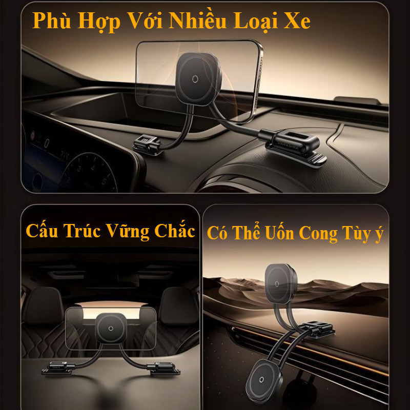 Giá đỡ điện thoại từ tính cho xe hơi: đế gắn thông minh, linh hoạt mọi vị trí, tương thích đa dòng xe