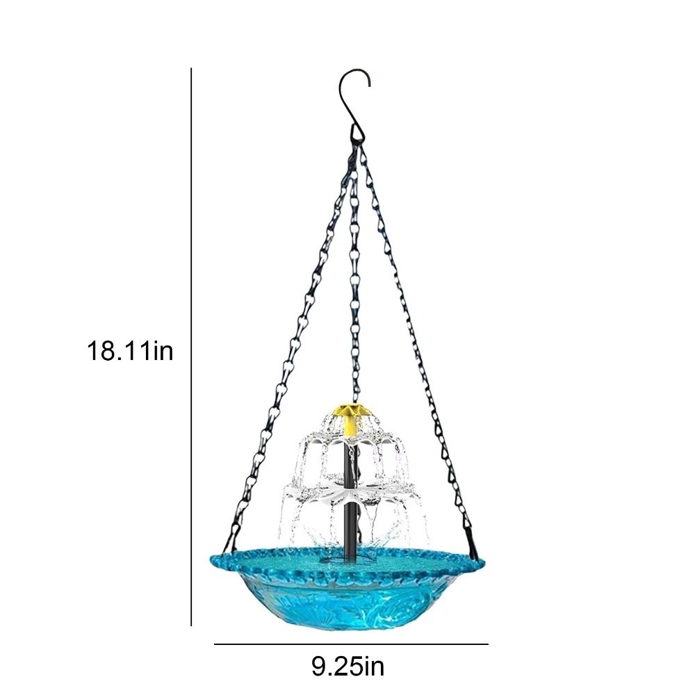 Đài phun nước tắm chim thác nước NORBORTO, Đài phun nước tắm chim treo 3 lớp Cascade, có máy bơm hỗ trợ Bát tắm chim dễ làm sạch Sân vườn