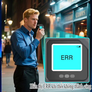 Máy đo Nồng độ Cồn Thổi Khí Máy Kiểm Tra Lái Xe Say Chính Xác Cao Tặng 10 ống Thổi