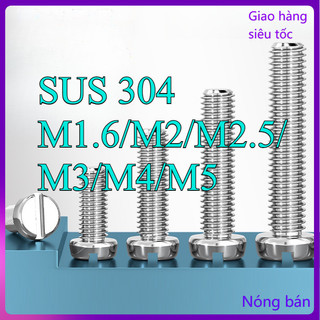 Đầu chảo GB67 vít một chữ bằng thép không gỉ 304 đầu tròn có rãnh bu lông M1.6 / M2 / M2.5 / M3 / M4 / M5 【 JYD-ZZ-Z】