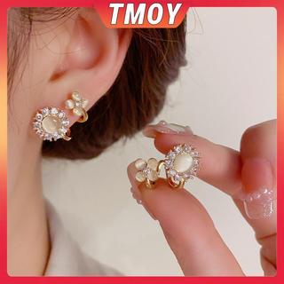 Tinh tế đơn giản - Bông tai pha lê hình mèo mắt đá zircon, phụ kiện thời trang cho nữ dự tiệc và quà tặng
