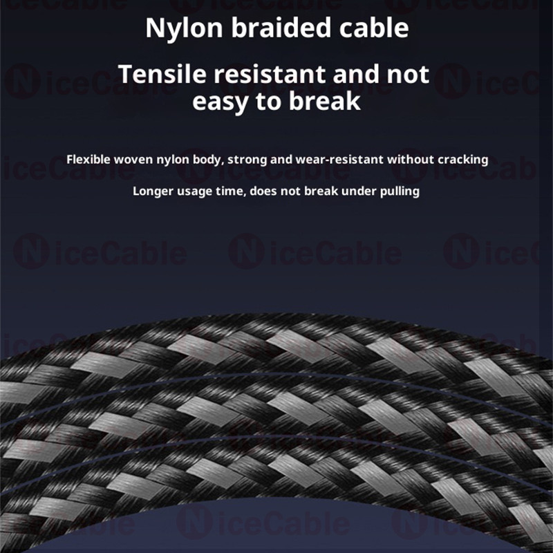 2 TRONG 1 USB / Type C Adapter 3D Khuỷu Tay Thiết Kế Nylon Braid Spliiter Cable 66W Cáp Chuyển Đổi Sạc Nhanh Cho Tai Nghe / Chuột / Bàn Phím