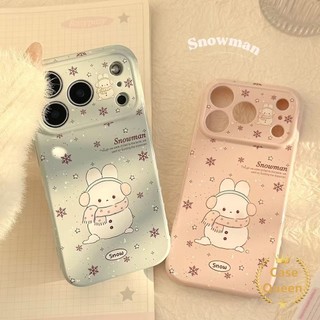 Phim hoạt hình dễ thương Người tuyết cho IPhone 16 17 15 13 12 11 14 Pro Max XR Air X XS Max 16 15 7 8 Plus Vỏ chống rơi ống kính cao cấp mềm