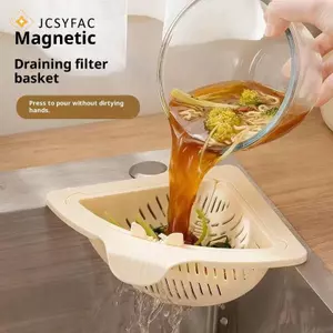 JCSYFAC Góc Bồn Rửa Giỏ Đựng Nước Từ Tính Nhà Bếp Lưu Trữ Ra Bồn Rửa Thoát Lọc Giỏ Cho Thùng Rác Thực Phẩm Chất Thải Còn Lại Mới