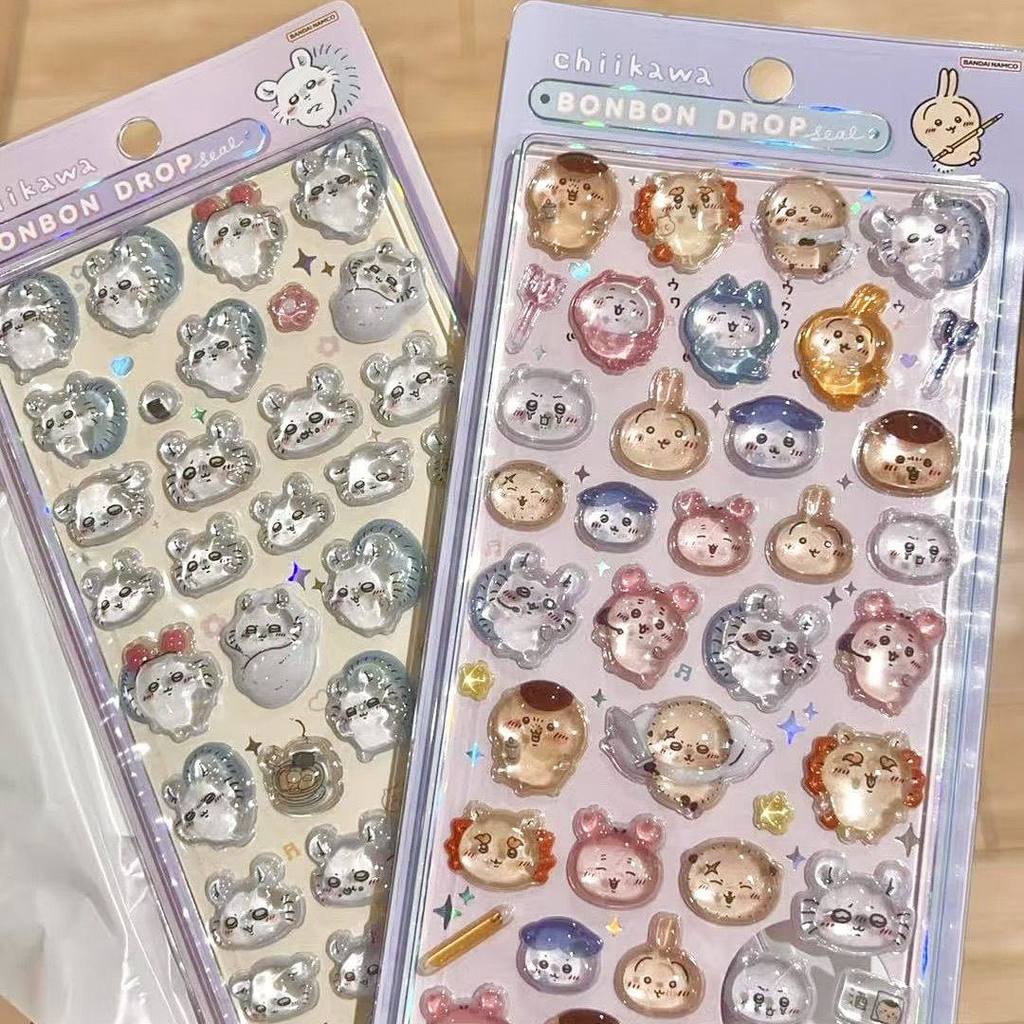 Decal 3D Pha Lê Chiikawa Hình Khối – Sticker Điện Thoại Usagi Momonga Đáng Yêu, Keo Dán Cao Cấp