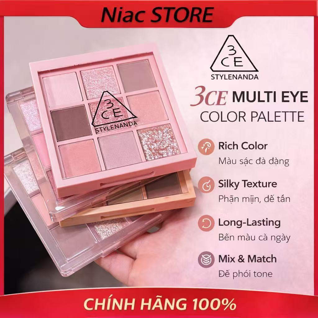 [Chính Hãng] Màu Mắt 9 Ô 𝟛ℂ𝔼 𝐌𝐮𝐥𝐭𝐢 𝐄𝐲𝐞 𝐂𝐨𝐥𝐨𝐫 𝐏𝐚𝐥𝐞𝐭𝐭𝐞 Mới Nhấ 2026 Full Size/Full Box