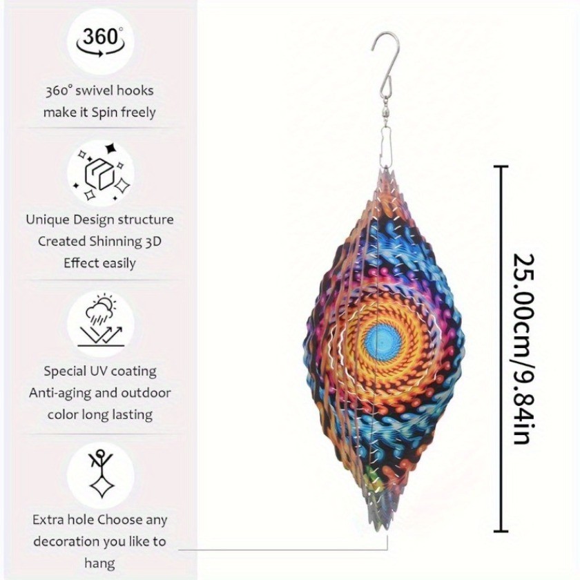 CIFbuy Kim Loại Gió Spinner Mandala Ác Mắt Quà Tặng Cho Nữ Ngoài Trời Trong Nhà Trang Trí Sân Vườn Giáng Sinh Treo Trang Trí
