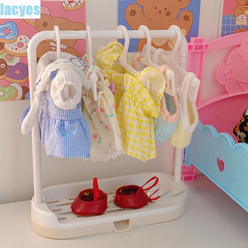 Giá treo/đựng quần áo búp bê nhựa chống gió 4/6.5cm, giá trưng bày đa năng, trang trí phòng ngủ