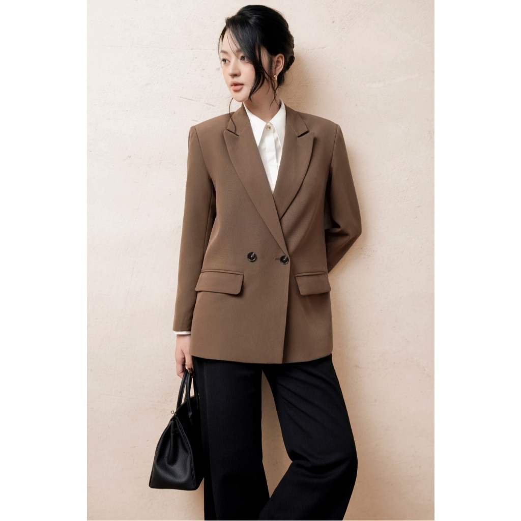 Blazer nữ ELLA DORA thiết 2 cúc dáng suông cổ ve thanh lịch dễ phối đồ phong cách công sở [V24]