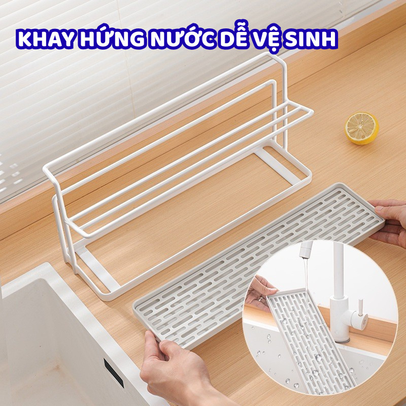 Giá Úp Cốc 2 Tầng Thép Carbon Cao Cấp DINO – Kệ Để Ly Cốc Có Khay Hứng Nước Tiện Lợi, Kệ Để Đồ Nhà Bếp