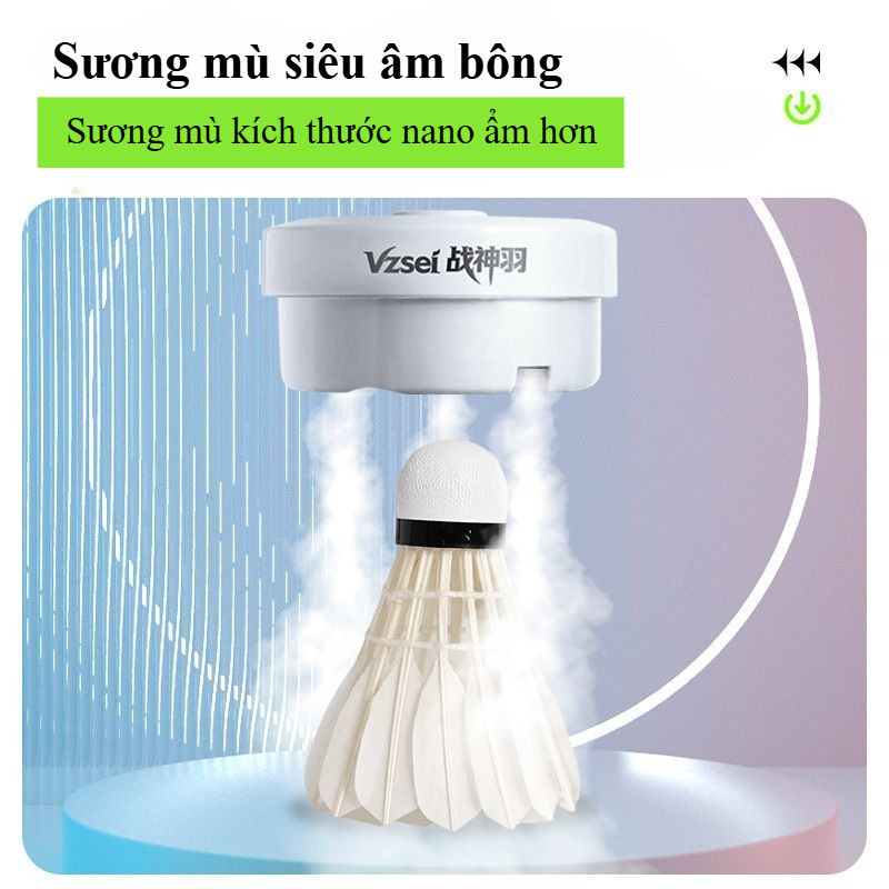 Máy tạo độ ẩm cầu lông di động, sạc TYPE-C, tăng độ bền khi thi đấu và tập luyện – máy tạo ẩm quả cầu lông