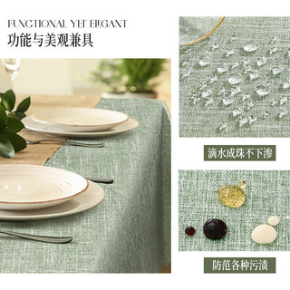 Khăn trải bàn 140x220cm vải linen giả, chống bụi, chống mài mòn, màu trơn, phong cách mới, dùng cho gia đình và cà phê