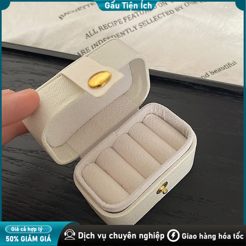 Hộp trang sức mini đơn giản cao cấp Hộp Đựng Trang Sức / Nhẫn, Bằng Da PU, Thiết Kế Đơn Giản, Tiện Dụng, Nhỏ Gọn