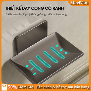 Khay xà phòng inox 304 không khoan Khay/Kệ Đựng Xà Phòng, Thoát Nước Tự Động, Dán Tường, Không Khoan Đục