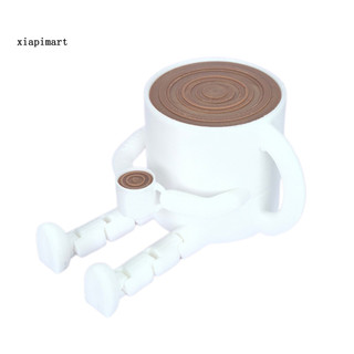 {xiapimart} Trang trí theo chủ đề hạt cà phê chân dài Trang trí cốc cà phê in 3d – Moka Pot Mug Coffee Bean Chocolate với chân khớp nối Văn phòng vui nhộn cho Coff