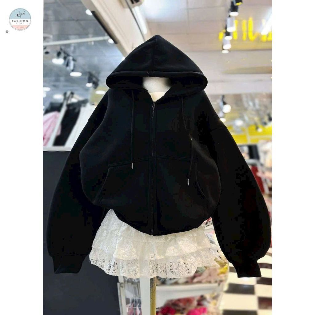 ( XẢ HÀNG )Áo KHOÁC NỈ CÓ KHOÁ KÉO TRƠN NỈ COTTN CHÍNH PHẨM BASIC-quanao94