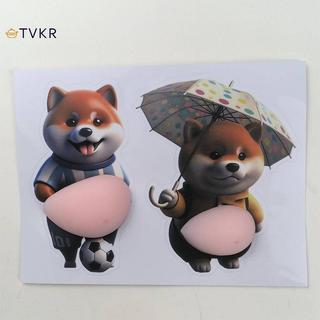 TVKR 1 / 5 Cái 3D Chó Con Dễ Thương Miếng Dán Có Thể Bóp Shiba Inu Miếng Dán Tủ Lạnh Trang Trí Tường Silicon Tự Dính Miếng Dán OIK