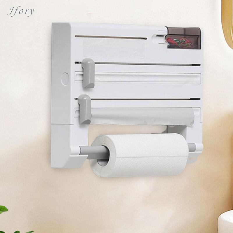Jfory Giá treo tường nhà bếp 6 trong 1 để bọc giấy và đựng khăn giấy cho gia đình và quán cà phê