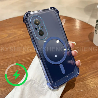 Thích hợp cho vỏ điện thoại REALME C65 5G C67 4G TPU sạc từ tính bốn góc chống rơi vỏ mềm trong suốt WBQ 000