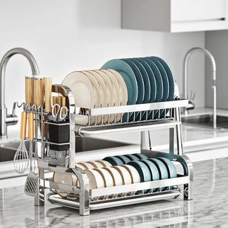 Giá phơi bát đĩa LOVIVER, Nhà bếp gia dụng đa chức năng, Hộp đựng bát đĩa thoát nước Giá để đồ Kệ bồn rửa cho nhà hàng gia đình