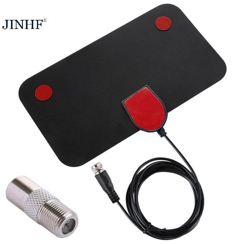 Ăng-ten HDTV kỹ thuật số JINHF HD có bộ chuyển đổi HD Digital DTV Ăng-ten TV trong nhà DVB-T2 Bộ thu tín hiệu TV trên không cho HDTV Mỹ Châu Âu HOT