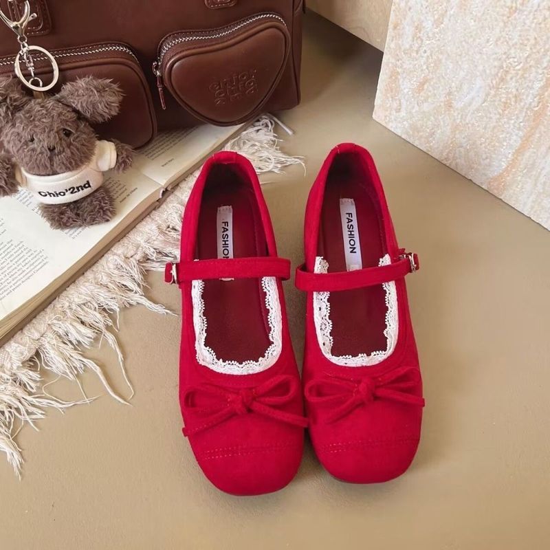 【✨Spot】Giày bệt phong cách Pháp /Giày đế mềm thời trang Mary Jane Giày múa ba lê cho nữ