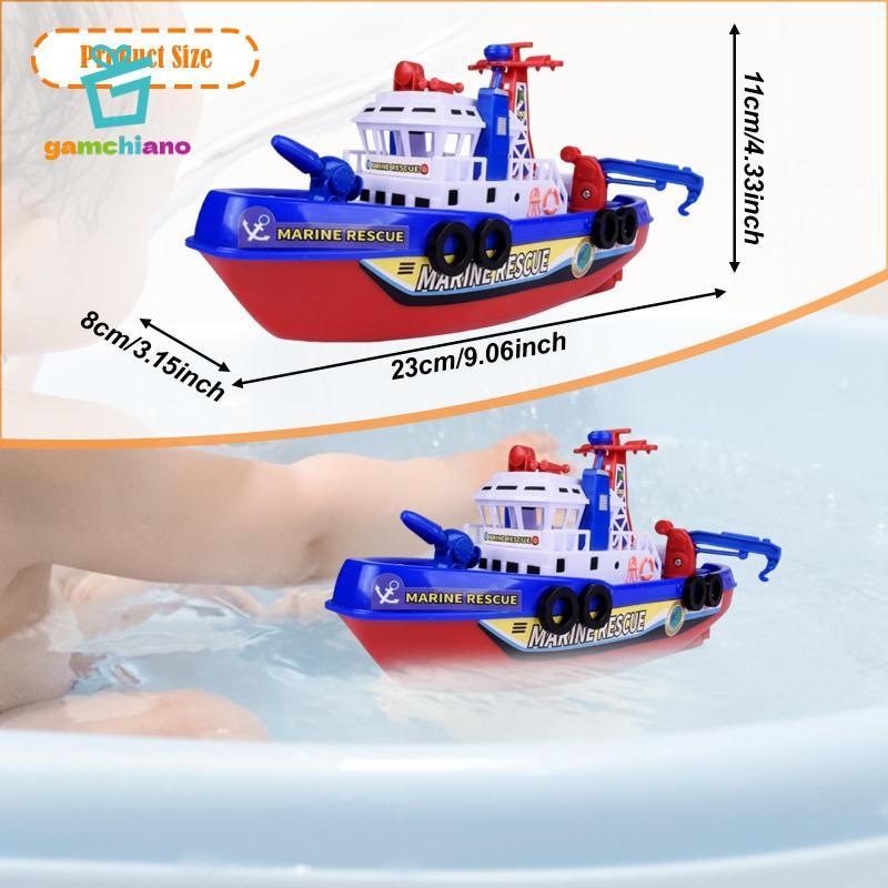 Đồ chơi thuyền cứu hỏa điện trẻ em Đồ chơi bồn tắm đầy màu sắc cho bé trai từ 4-8 tuổi mầm non