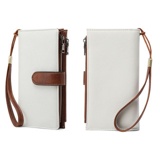 Hàng sẵn có Phong cách mới RFID Tri-Fold Ví dài Retro Đa chức năng Ví nữ Màu trơn Di động Dung tích lớn Ly hợp Cảm giác cao cấp 01