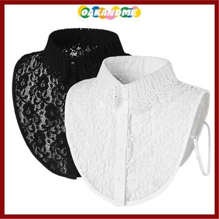 OAKANDME - Cổ ren giả có thể tháo rời, phụ kiện khăn quấn thời trang cho nữ và bé gái màu đen trắng