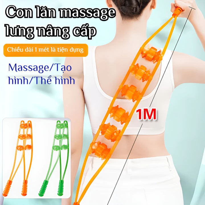 Máy mát xa lưng/cổ dạng con lăn/Con lăn massage cơ/Con lăn massage lưng/thanh massage lưng thủ công/con lăn mát xa lưng/con lăn massage cột sống / dụng cụ massage cầm tay