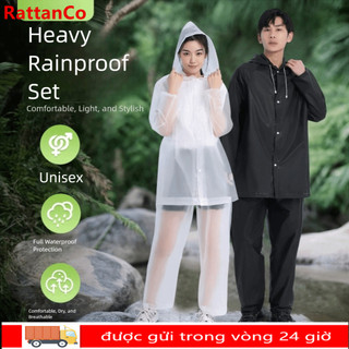 Bộ áo mưa RATTANCO chống gió, che phủ toàn diện với nút khóa Eva nhẹ