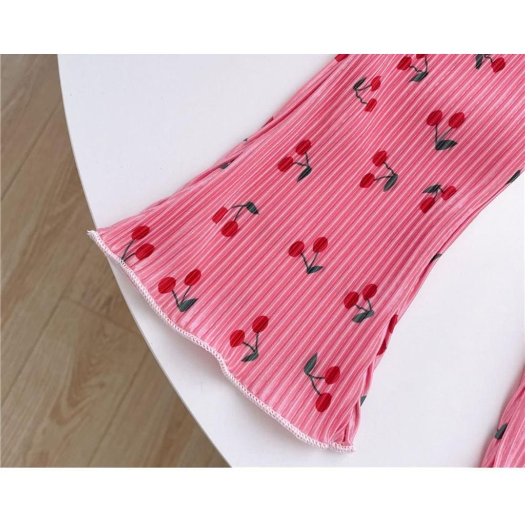 Quần loe bé gái Mùa hè Ice Silk Thin Floral Dots 80-130 Size FAIL