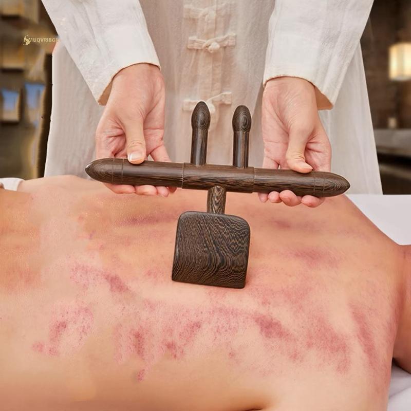 MUQV Cloud Shengyang Xẻng Mở Ba Dụng Cụ Cạo Massage Guasha Cán Sti Cầm Tay Đặc Biệt Wenge Gỗ Dụng Cụ Massage n