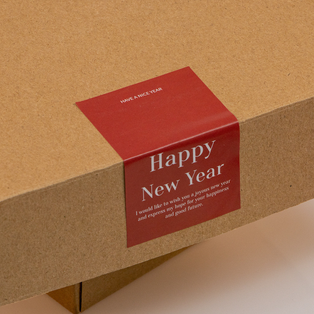 Tem dán 50 tờ Happy New Year TE79 Sticker nhãn dán hộp, túi quà chúc mừng năm mới