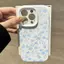 Sơn dầu hoa màu xanh cho 17 16pro trường hợp điện thoại iPhone 15 tốt lỗ gạo nếp trường hợp 14 13pro11 mềm trường hợp