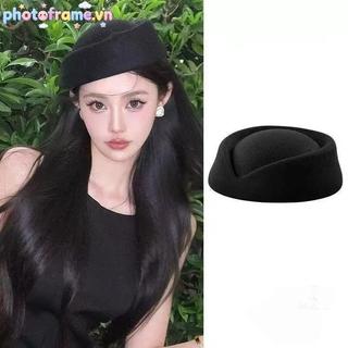 Mũ Nồi Vintage Tiếp Viên Hàng Không - Phong Cách Retro với Kẹp Tóc Thời Trang