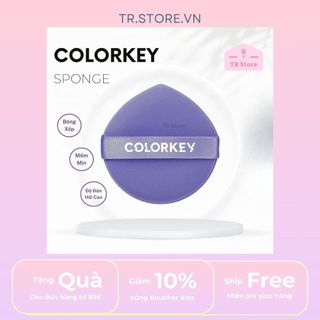 Bông Phấn Colorkey Hình Giọt Nước - Mút Tán Kem Nền Đầu Nhọn Che Phủ Góc Khuất, Siêu Mềm Mịn