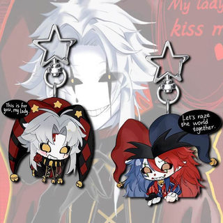 Game The Freak Circus Pierrot Cosplay Keychain Kawaii Acrylic Joker Clown Pendant Keyring Key Chain Bag