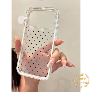 Ốp Lưng Cho Iphone Air 12 17 16 13 15 14 11 Pro Max 14 16 15 Plus Màu Đen Đơn Giản Chấm Bi Sang Trọng 2 Trong 1 Silicon Cover