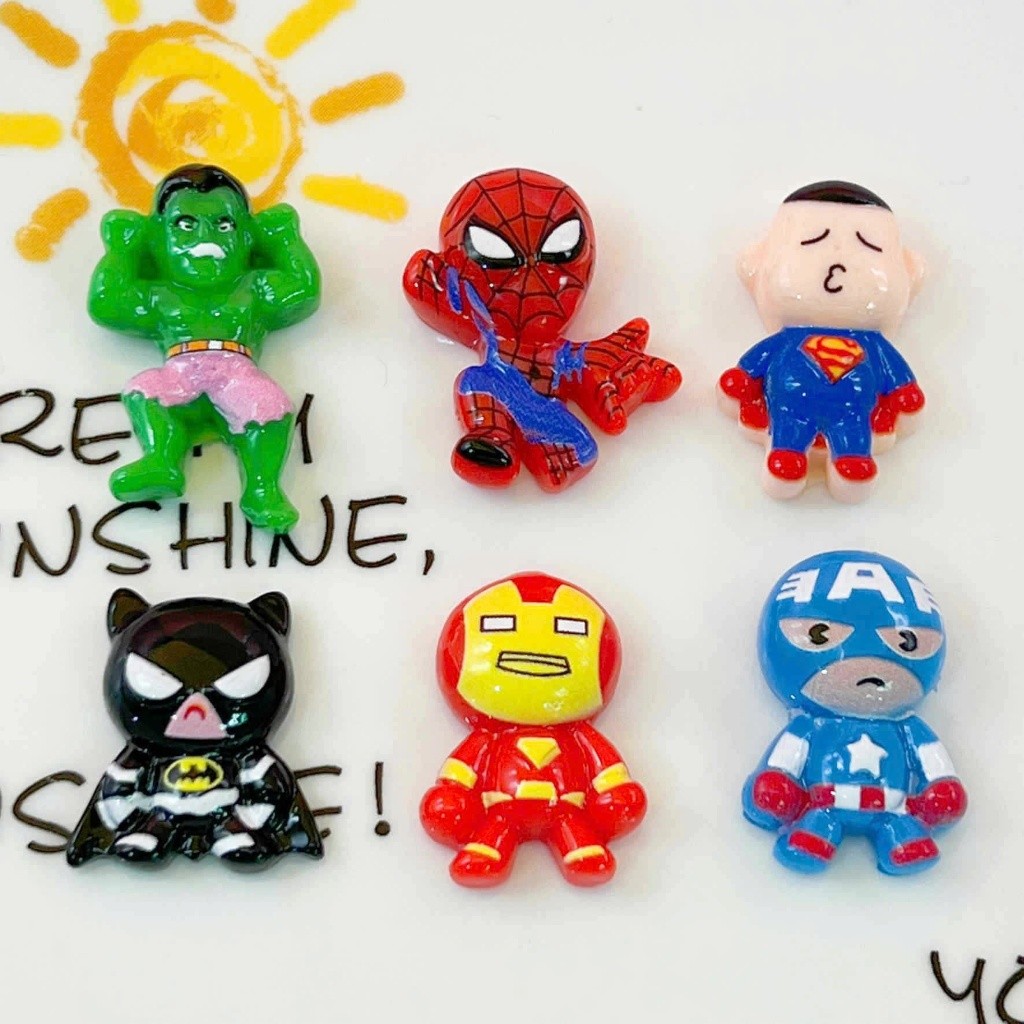 Set Charm 6 anh hùng: Charm Hulk- Charm SpiderMan - Charm Superman - Charm Batman - Charm IronMan - Charm CaptainAmerica