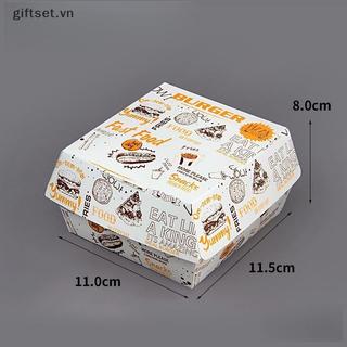 COD 50 / 100 Cái Thiên Nhiên Và Chống Mỡ Burger Paaging Hộp Burger Dùng Một Lần Cấp Thực Phẩm Thức Ăn Nhanh Hộp Mang Ra MỚI