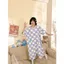 Shop Size Lớn Váy Ngủ Ngắn Tay Hoạt Hình Dễ Thương Kẻ Sọc Ngộ nghĩnh Một Mảnh Loungewear Rời Bộ Đồ Ngủ Thường Ngày Nữ