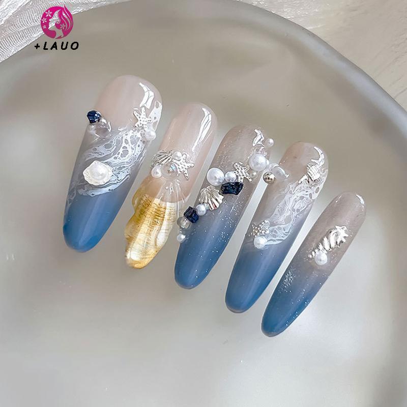 Springevenstar 100 chiếc sao biển 3D bạc vàng kim loại trang trí móng tay, đinh tán, DIY nail art