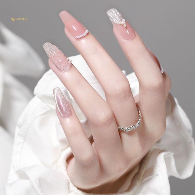 MUQV 1 Lọ Keo Gel Móng Tay Chắc Chắn Cho Đầu Móng Tay Giả Rõ Ràng Bền Nhấn Vào Gel Xây Dựng UV Ánh Sáng Chữa Keo Móng Tay Salon n