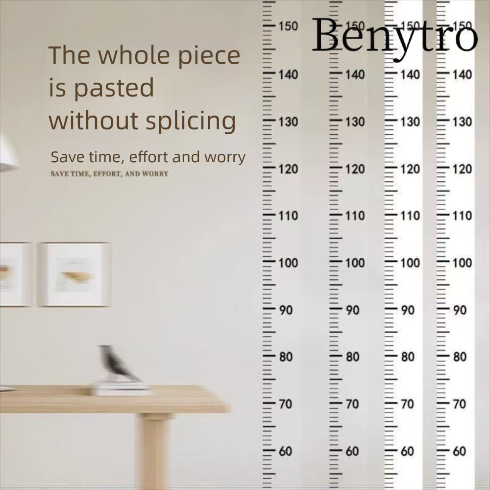 Biểu đồ tăng trưởng trẻ em BENYTRO, Nhãn dán đo chiều cao 2M có thể tháo rời, Nhãn dán biểu đồ tăng trưởng tự dính chống thấm nước trong suốt cho bé
