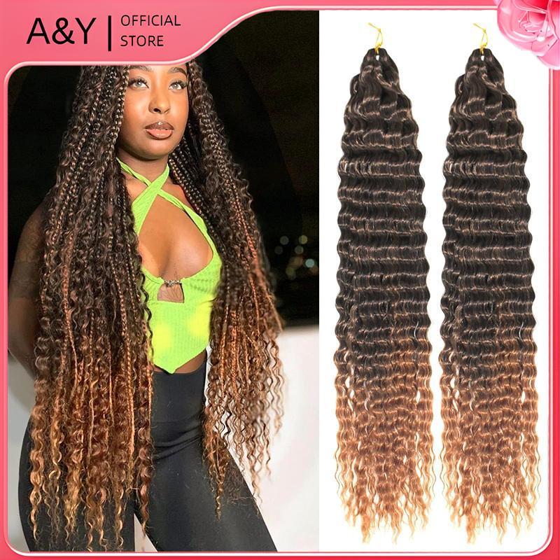 A & Y Sâu xoắn bện tóc boho, dây móc tóc tổng hợp, phù hợp cho nhiều kiểu tóc và chịu được nhiệt độ cao.