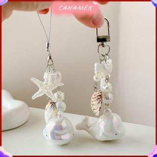 CANAMEK 1 Đại Dương Cá Voi Móc Khóa Sao Biển Vỏ Charm Mặt Dây Chuyền Móc Khóa Trang Sức Cho Bé Gái Nữ Tặng Túi Trang Trí CSF