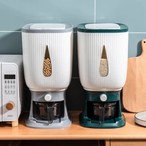 Dụng cụ giữ gạo bằng nhựa cao cấp YOI với một hệ thống đo lường công suất 10kg Cửa sổ có thể nhìn thấy lý tưởng để sử dụng trong gia đình