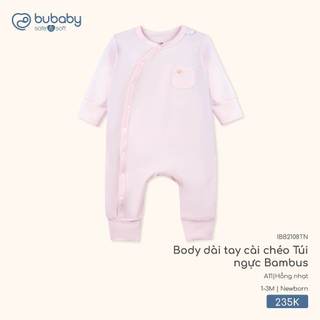 Bubaby IBB2108TN Body dài tay cài chéo Túi ngực Bambus  🔅 SS26.T2.2
